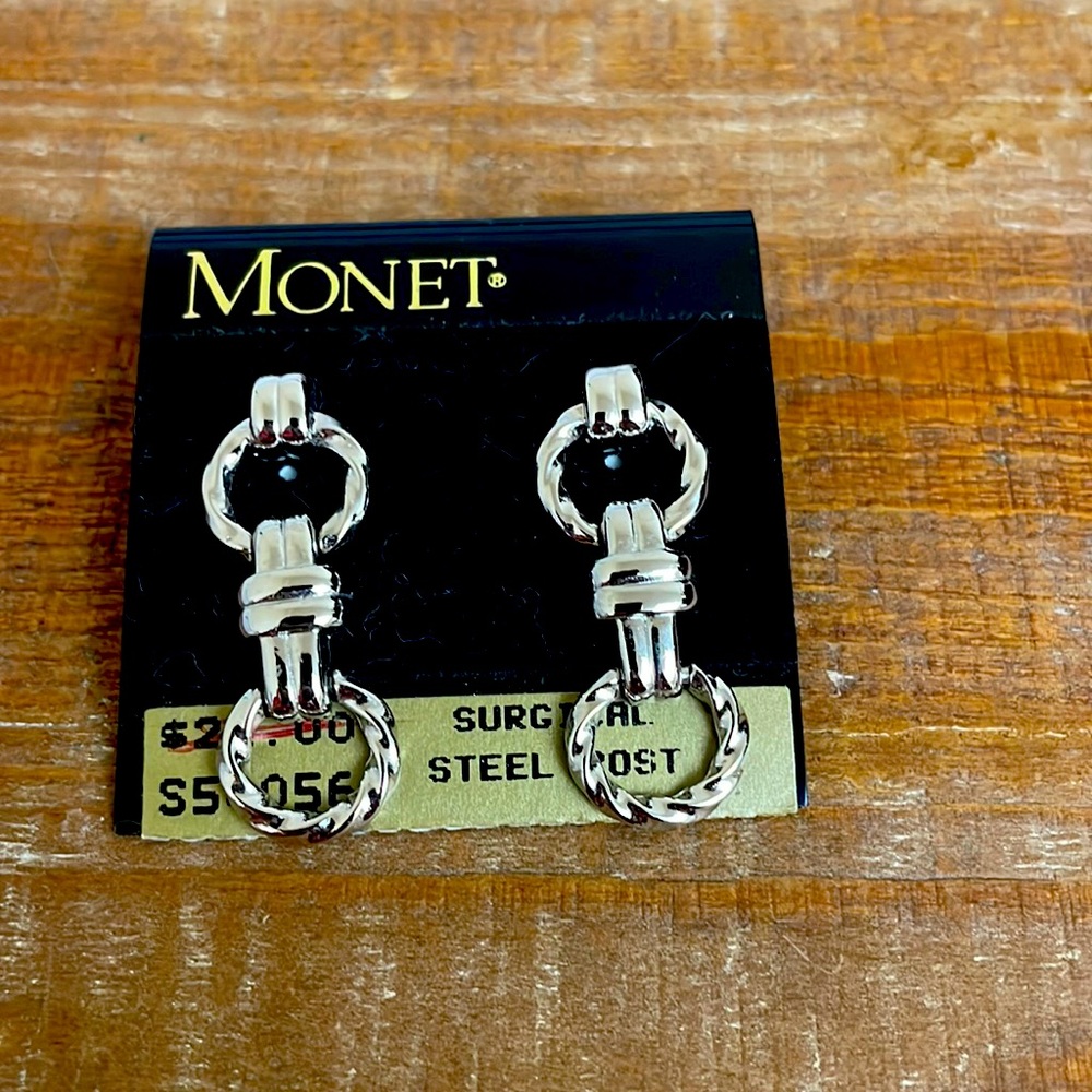 NWT on card Vintage Monet Post Earrings
